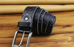 Handmade Genuine Leather Mens Leather Men Brown Black Belt for Men Cool Leather Belt