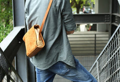 Cool Leather Mens Small Messenger Bag Shoulder Bag for men - iwalletsmen
