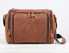 Cool Leather Brown Mens Messenger Bags Vintage Shoulder Bag  for Men - iwalletsmen