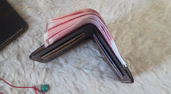 Handmade Vintage Leather Mens Slim Small Wallet Leather Bifold Wallets for Men - iwalletsmen