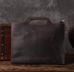 Genuine Leather Mens Cool Clutch Wristlet Bag Briefcase Work Bag Business Bag for men