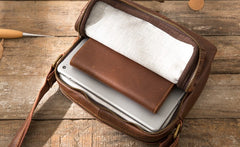 Cool Small Leather Black Mens Messenger Bags Shoulder Bags  for Men - iwalletsmen