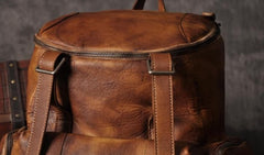 Handmade Leather Mens Cool Backpack Sling Bag Large Travel Bag Hiking Bag for men
