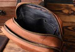 Genuine Leather Mens Cool Shoulder Bag Messenger Bag Chest Bag Bike Bag Cycling Bag for men