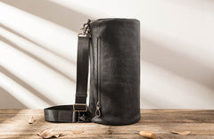 Cool Leather Mens Barrel Shoulder Bags Messenger Bags for Men - iwalletsmen