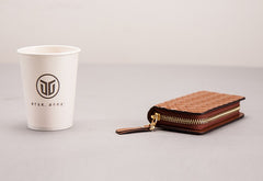 Leather Braided Men Small Key Wallet Bifold Small Keyring Wallet for Men - iwalletsmen