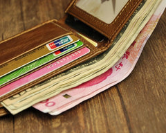 Cool Leather Mens Slim Small Wallet Slim Front Pocket Wallet for Men - iwalletsmen