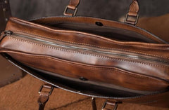 Genuine Leather Mens Cool Messenger Bag Briefcase Work Bag Business Bag for men
