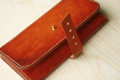 Handmade Leather Mens Long Wallet Vintage Cool Long Wallet for Men - iwalletsmen