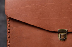 Handmade Leather Mens Cool Messenger Bag Briefcase Work Bag Business Bag for men