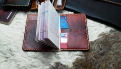 Handmade Leather Mens Small Passport Wallets Travel Wallets for Men - iwalletsmen