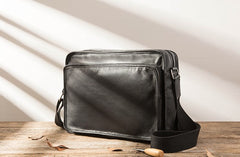 Black Cool Leather Mens Shoulder Bags Messenger Bags for Men - iwalletsmen