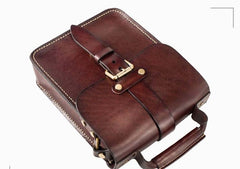 Handmade Leather Mens Cool Messenger Bag Sling Bag Chest Bag Bike Bag Cycling Bag for men - iwalletsmen
