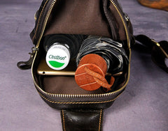Leather Mens Chest Bag Sling Bags Sling One Shoulder Bag Sling Backpack for men - iwalletsmen