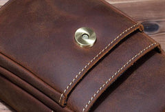 HANDMADE LEATHER MENS WAIST BAG HIP PACK BELT BAG FANNY PACK BUMBAG FOR MEN - iwalletsmen