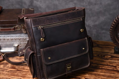 Handmade Leather Mens Cool Backpack Messenger Bag Briefcase Work Bag Business Bag for men
