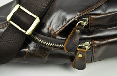 Vintage Leather Mens Sling Bag One Shoulder Backpack Chest Bag Sling Backpack for men - iwalletsmen