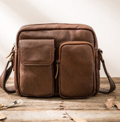 Cool Leather Mens Messenger Bags Small Shoulder Bags  for Men - iwalletsmen