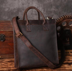 Genuine Leather Mens Cool Messenger Bag Handbag Briefcase Work Bag Business Bag for men