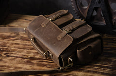 Genuine Leather Mens Cool Messenger Bag Briefcase Work Bag Business Bag for men
