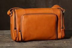 Genuine Leather Mens Cool Shoulder Bag Messenger Bag Chest Bag Bike Bag Cycling Bag for men