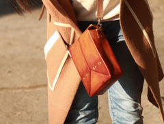 Handmade Vintage Brown Leather Mens Box Bag Shoulder Bag Messenger Bag for Men - iwalletsmen