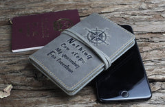 Handmade Leather Mens Cool billfold Wallet Passport Card Holder Small Card Slim Wallets for Men