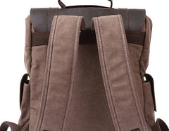Mens Canvas Leather Backpack Canvas Travel Backpack Canvas School Backpacks for Men - iwalletsmen
