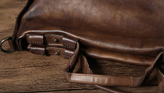 Handmade Leather Mens Cool Messenger Bag Briefcase Work Bag Business Bag Laptop Bag for men