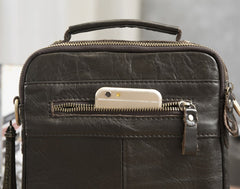 Cool Leather Mens Small Side Bag Messenger Bags Shoulder Bags for Men - iwalletsmen