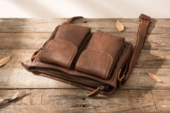 Cool Small Leather Vintage Mens Messenger Bag Shoulder Bags  for Men - iwalletsmen