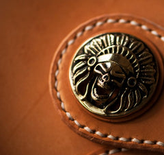 Handmade Leather billfold Mens Chain Biker Wallet Cool Leather Wallet With Chain Wallets for Men