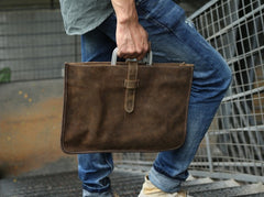 Slim Leather Mens Cool Briefcase Work Bag Business Bag Laptop Bag for men - iwalletsmen