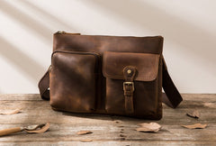 Vintage Leather Mens Cool Messenger Bag Shoulder Bags  for Men - iwalletsmen