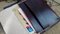 Handmade Leather Mens Small Front Pocket Wallet Leather Card Wallets for Men - iwalletsmen