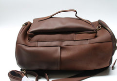 Mens Leather Barrel Backpack Cool Travel Bag Weekender Bag for men - iwalletsmen