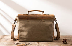 Leather Canvas Messenger Bags for men Vintage Shoulder Bag for men - iwalletsmen