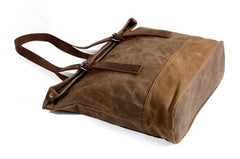 Mens Waxed Canvas Large Handbag Canvas Tote Bag Canvas Shoulder Bag for Men - iwalletsmen