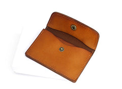Leather Mens Card Wallet Front Pocket Wallet Small Slim Wallets Change Wallets for Men - iwalletsmen