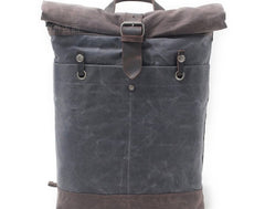 Cool Waxed Canvas Leather Mens Hiking Backpacks Canvas LaptopBackpack Canvas School Backpack for Men - iwalletsmen