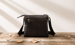 Cool Leather Black Mens Messenger Bags Vintage Shoulder Bags  for Men - iwalletsmen