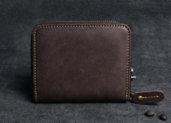 Handmade Leather Mens Cool Slim Leather Wallet Men Zipper billfold Wallets Bifold for Men