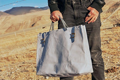 Mens Leather Canvas Large Handbag Canvas Weekender Bag Canvas Travel Bag for Men - iwalletsmen