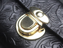 Handmade Leather Floral Mens Cool billfold Wallet Card Holder Small Card Slim Wallets for Men