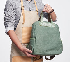 Canvas Green Mens Cool Backpack Canvas Travel Bag Canvas Handbag for Men - iwalletsmen