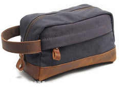 Cool Canvas Leather Mens Zipper Wristlet Bags Vintage Clutch Zipper Bags for Men - iwalletsmen