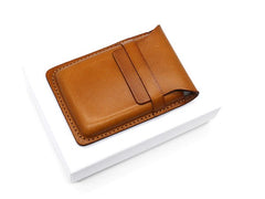 Badass Leather Mens Card Wallet Front Pocket Wallets Small Slim Wallet Change Wallet for Men - iwalletsmen