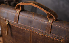 Genuine Leather Mens Cool Messenger Bag Briefcase Work Bag Business Bag for men