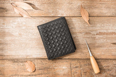 Braided Leather Mens Small Wallets Bifold Slim Front Pocket Wallet for Men - iwalletsmen