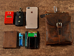 Cool Mens Leather Side Bag Belt Pouch Holster Belt Case Pack Waist Pouch for Men - iwalletsmen